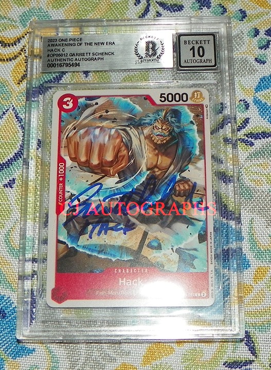 Garrett Schenck Hack One Piece Signed Card Game 10 Auto Grade BAS OP05-012