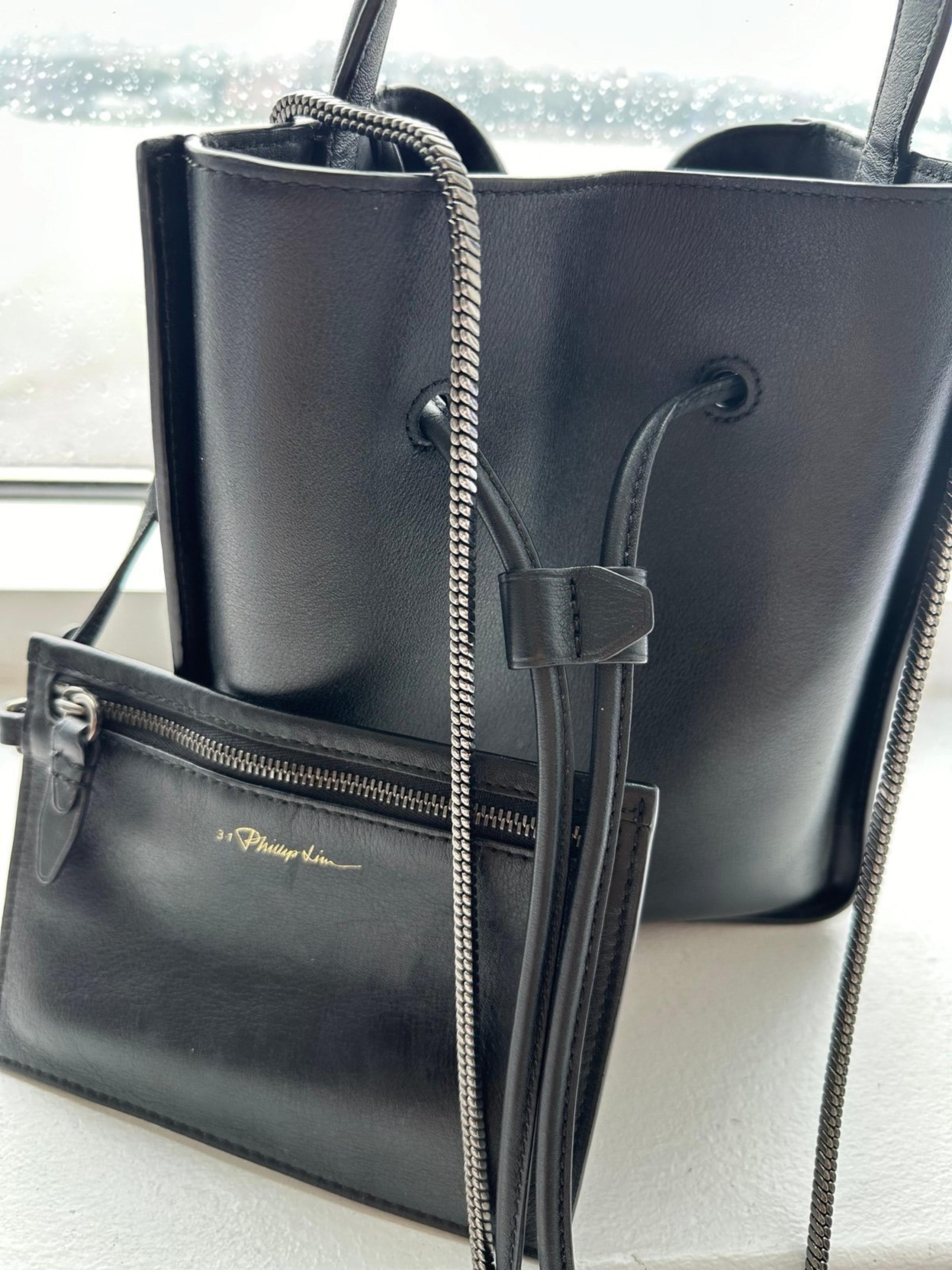 3.1 Phillip Lim leather top handle chain link bucket bag