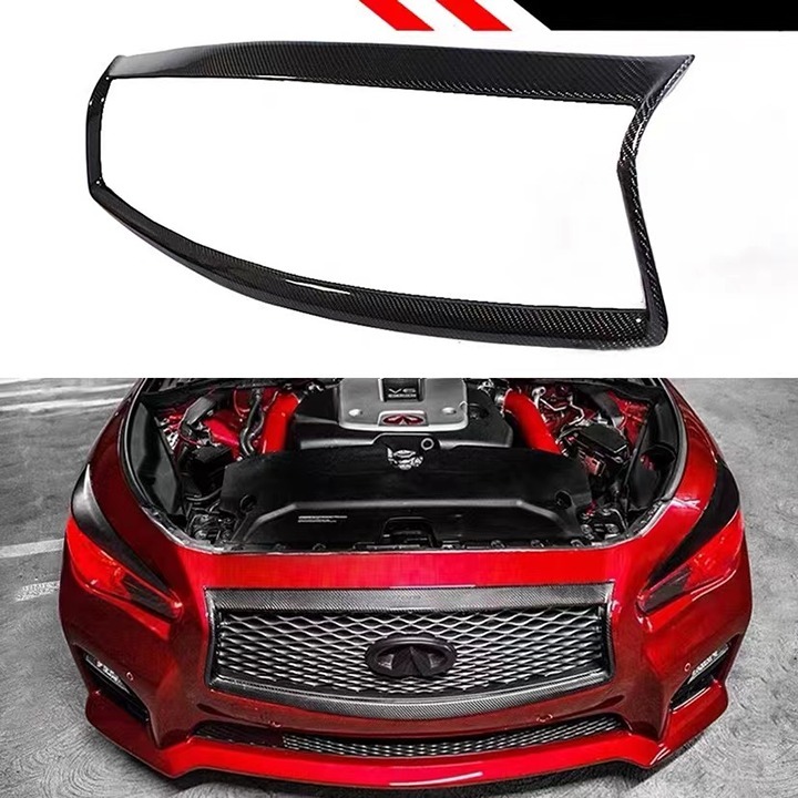 BRAND NEW 2014-2017 INFINITI Q50 S REAL CARBON FIBER FRONT GRILLE OUTLINE TRIM