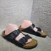 Birkenstock Arizona Unisex Size EU 42 US L11M9 Black Birko-flor Slide Sandals.