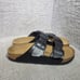 Birkenstock Arizona Unisex Size EU 42 US L11M9 Black Birko-flor Slide Sandals.