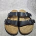 Birkenstock Arizona Unisex Size EU 42 US L11M9 Black Birko-flor Slide Sandals.