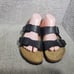 Birkenstock Arizona Unisex Size EU 42 US L11M9 Black Birko-flor Slide Sandals.