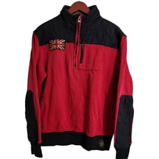 Polo Ralph Lauren Red Black Great Britain British Moto Racing Jacket Coat Large.