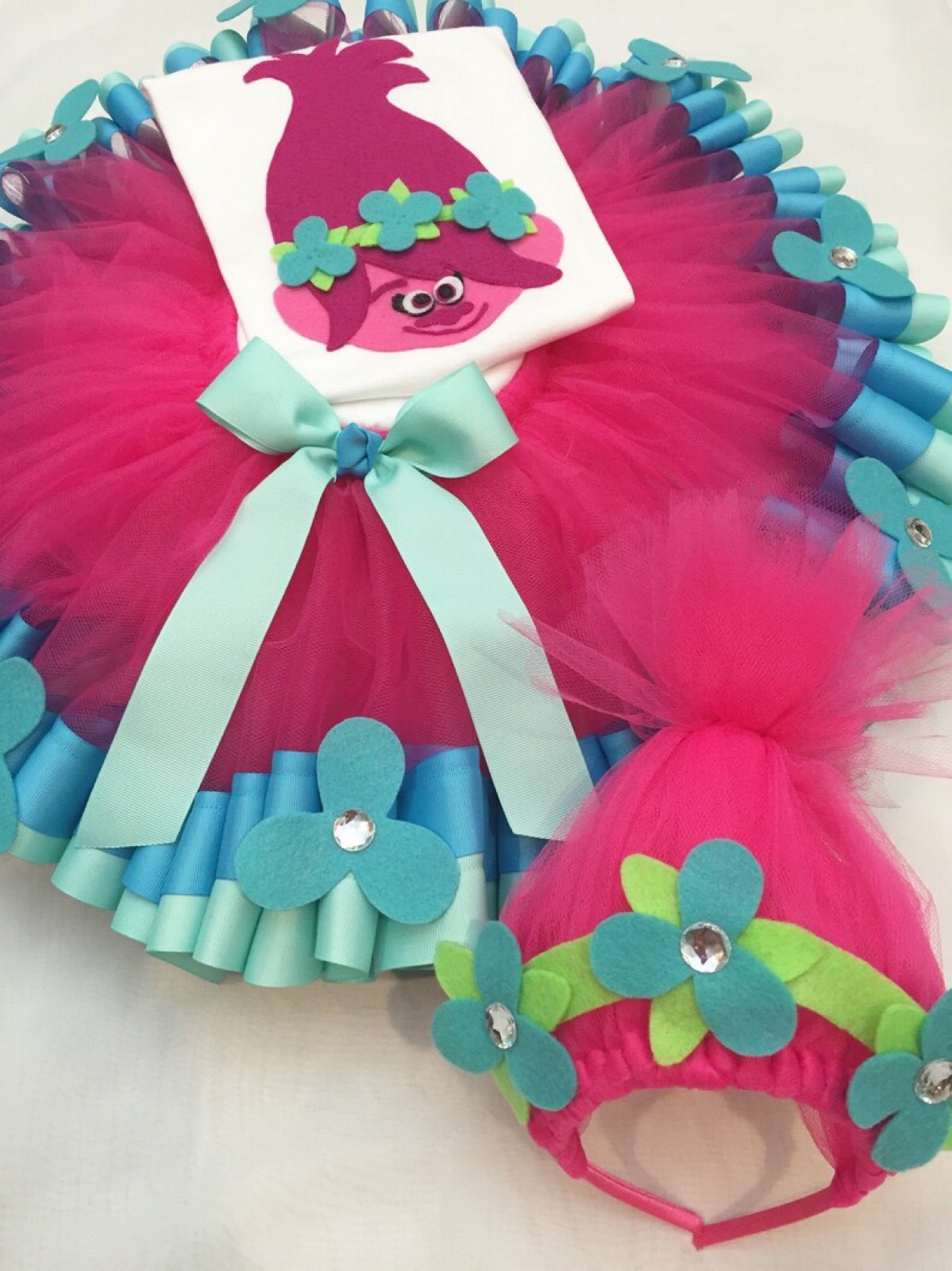 Poppy trolls birthday party tutu outfit