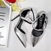 Calvin Klein Dantel Metallic Silver Pumps Closed Pointed Toe Size 7 M NEW