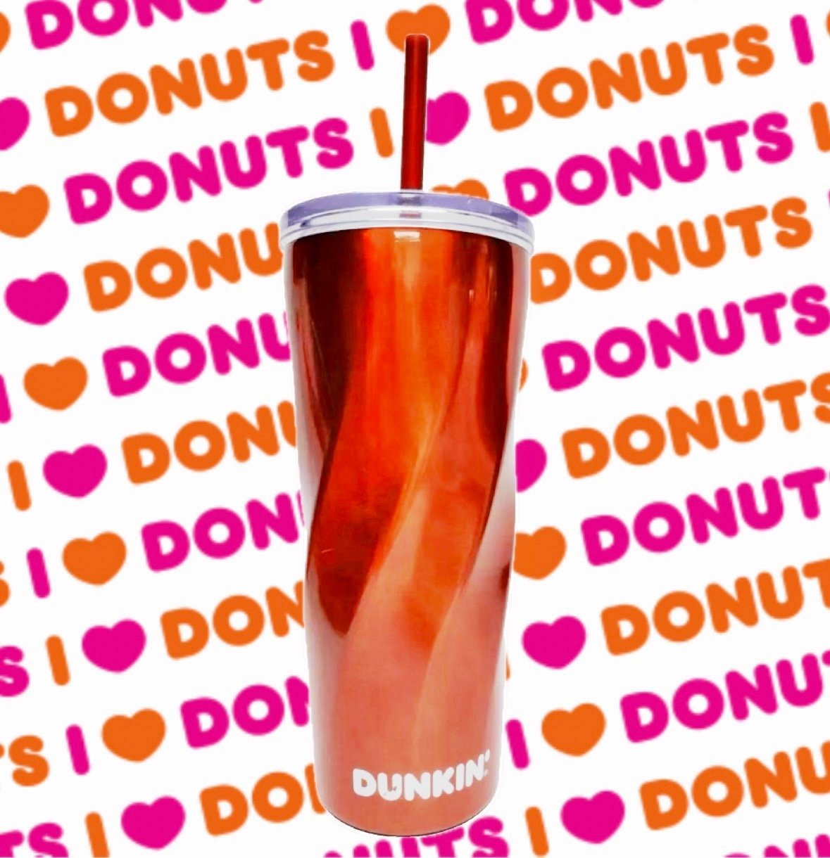 Dunkin Donuts Swirl Insulated Stainless Steel Copper Tumbler
