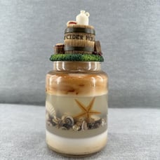 WAX WORKS - Vintage Under The Sea Candle Jar with Yankee Cider Topper OR