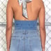 Renaissance Denim Corset Halter Crop Top