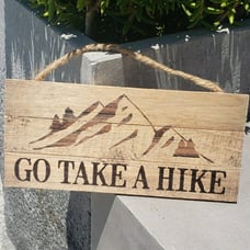 Go take a hike Wood Sign hiking camping outdoors Mountain woods wanderlust decor