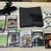 Xbox 360 S 320GB Black Console w/ 2 controllers, Kinect motion Sensor 8 Games y