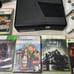 Xbox 360 S 320GB Black Console w/ 2 controllers, Kinect motion Sensor 8 Games y