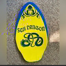 Sea Dragon Skin Board Surf Wood Body Boogie Board Art Wall Bar Decor 35”x20
