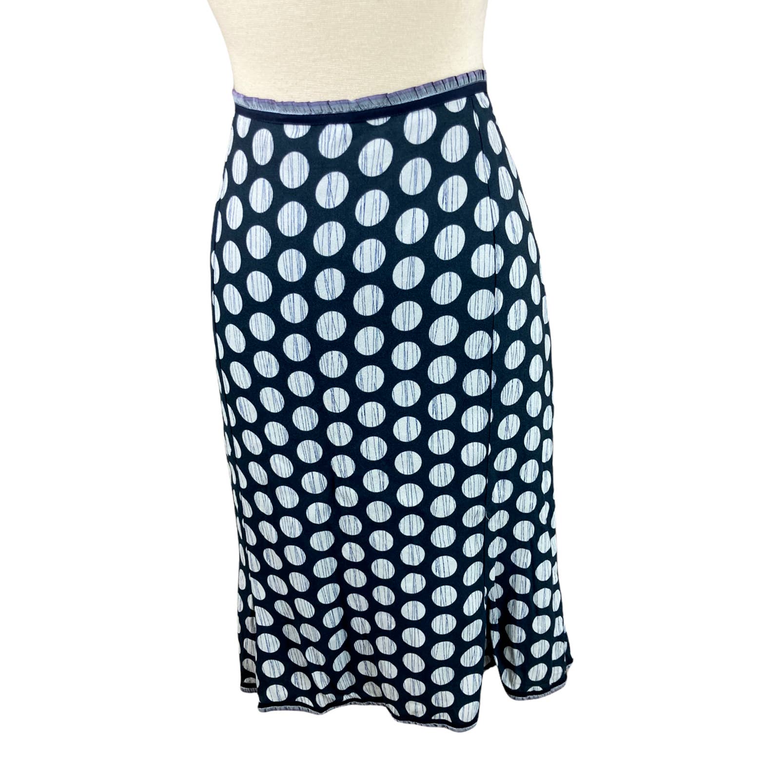 Oilily Collection NEW 40 US 12 Blue Dot Lined A Line Skirt