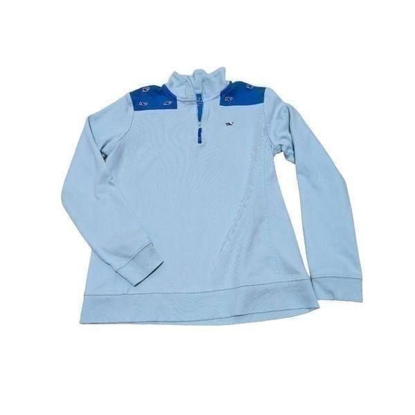 Vineyard Vines Women's Blue Shep Shirt 1/4 Zip Cotton Pullover Sweatshirt Sz XS
