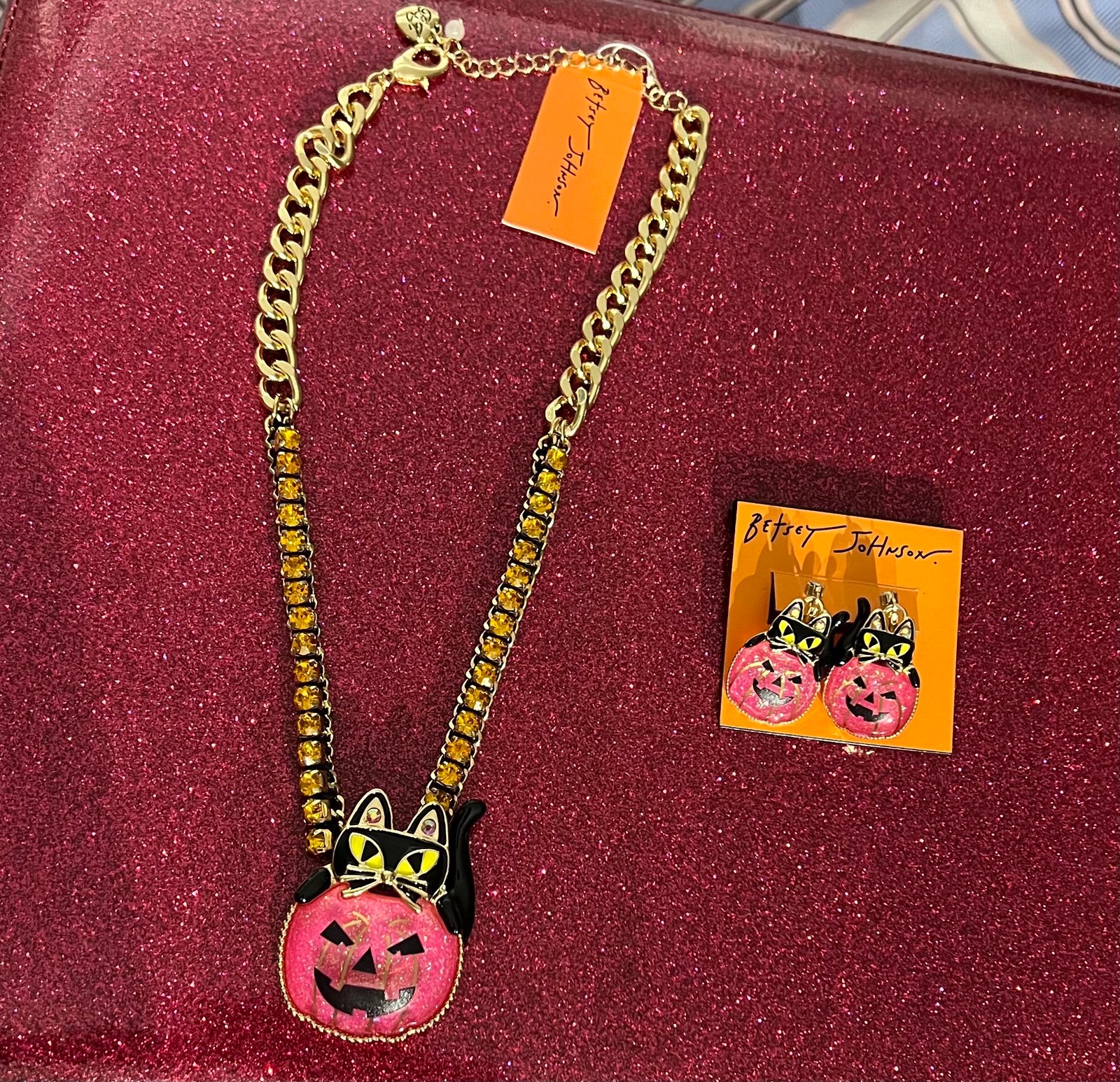 NWT BETSEY JOHNSON BLING PUMPKIN SET