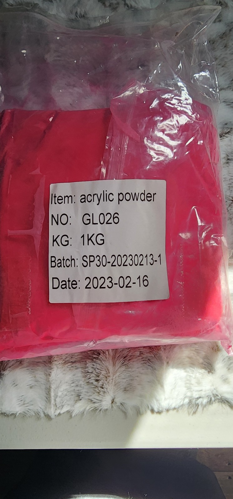 Deep Pink Acrylic Powder For Nails 1kg Package