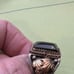 Sterling silver and gold highlights black men ring
