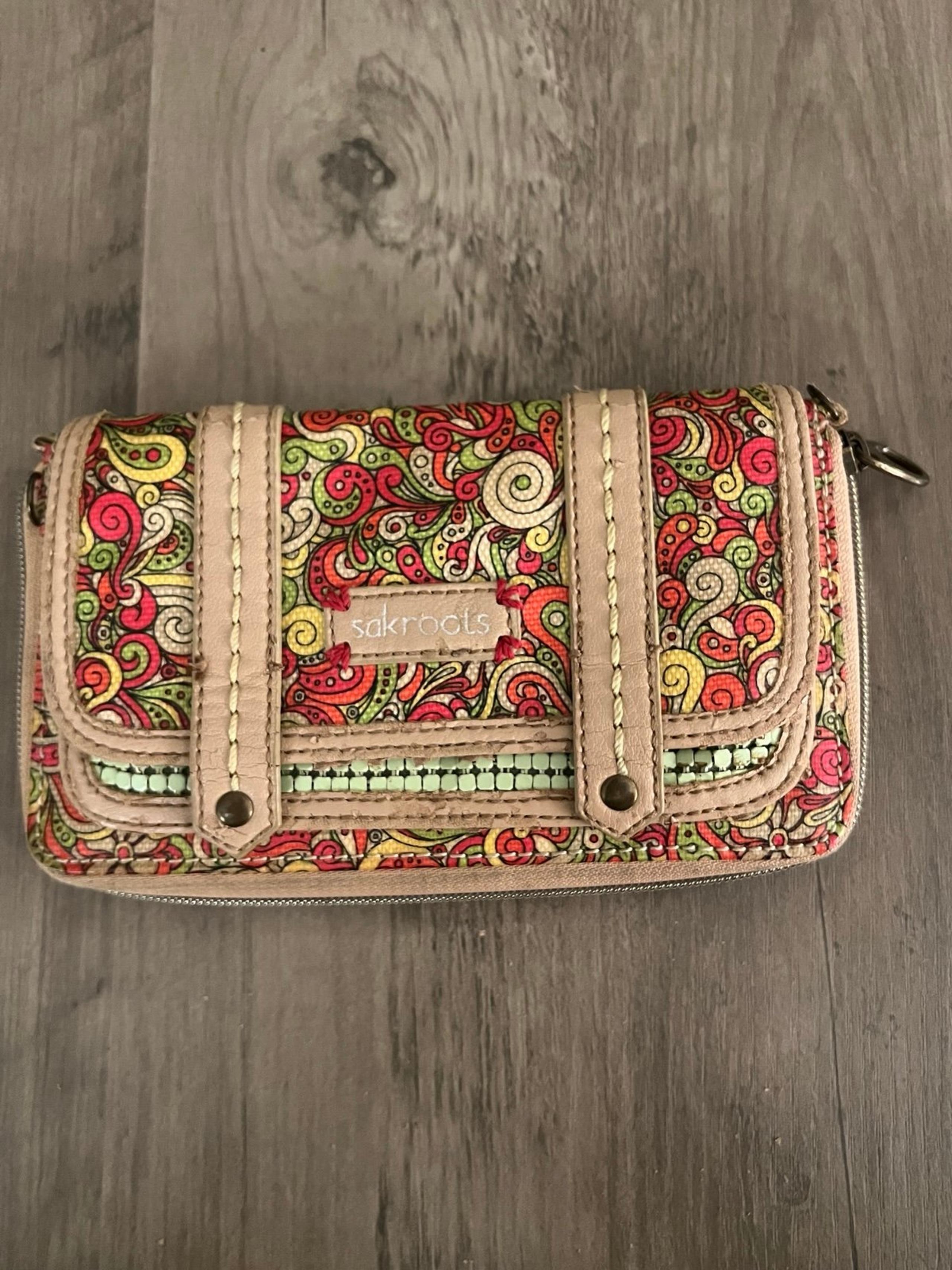 Vintage Sakroots Womens Wallet Peace Hippie Boho Design Good Condition Some Wear