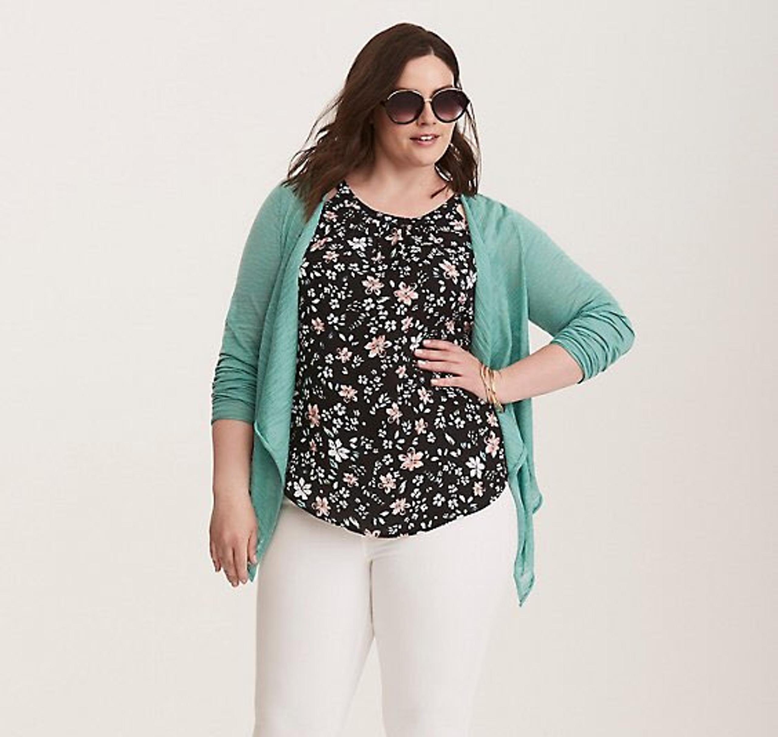 Torrid Floral Knit to Woven Tank