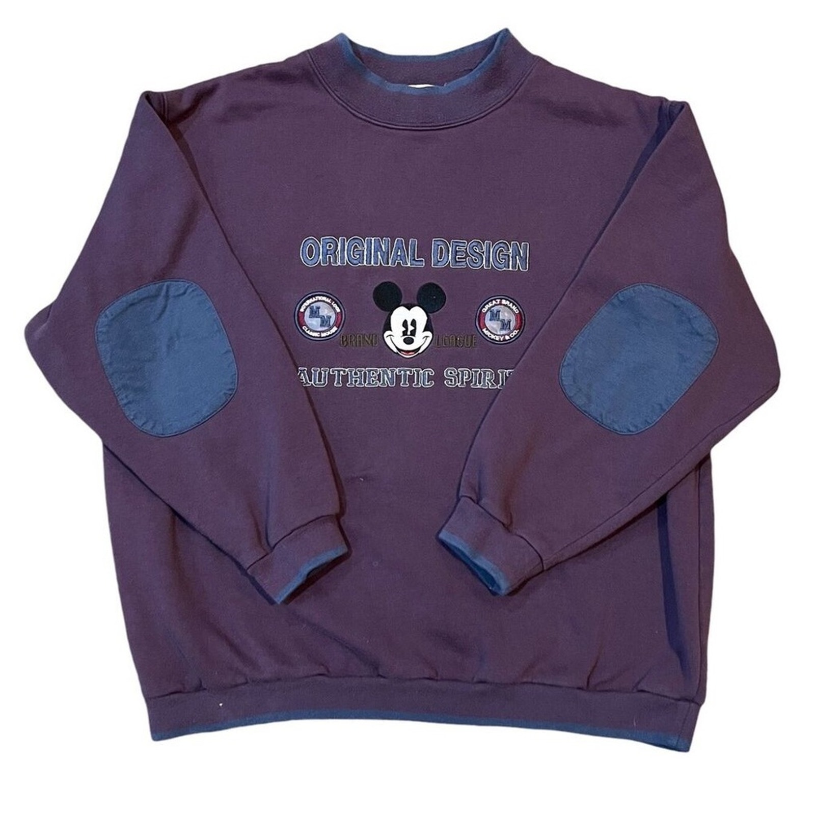 Vintage 90s Disney Mickey and Co Graphic Embroidered Collegiate Style Crewneck M