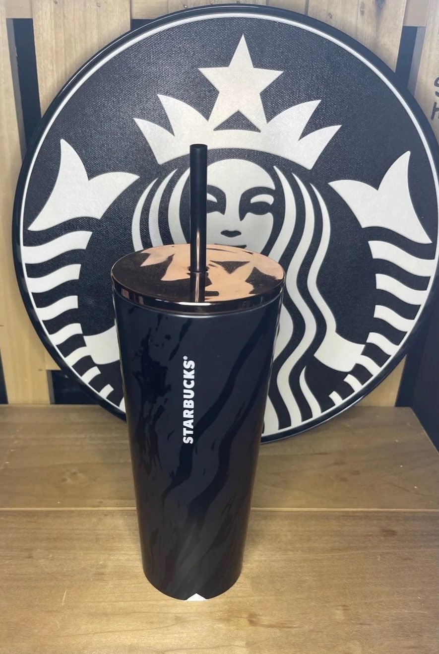 Starbucks Overseas Black Marble Stainless Tumbler