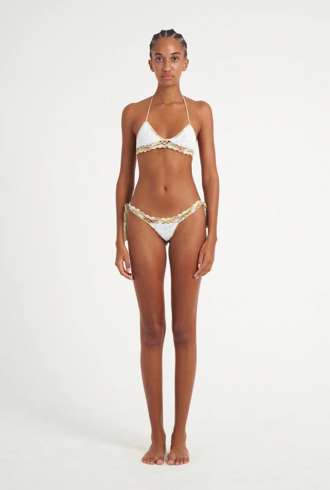 Akoia swim crochet selong blu bikini