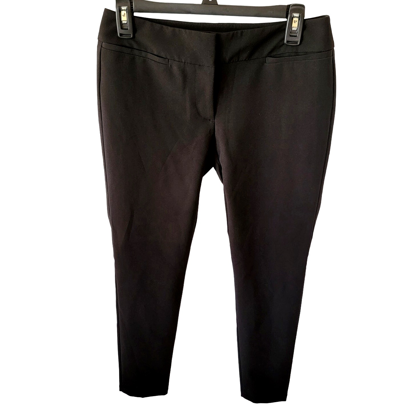 Ann Taylor Black Signature Flat Front Skinny Trouser Womens Dress Pants Size 2P