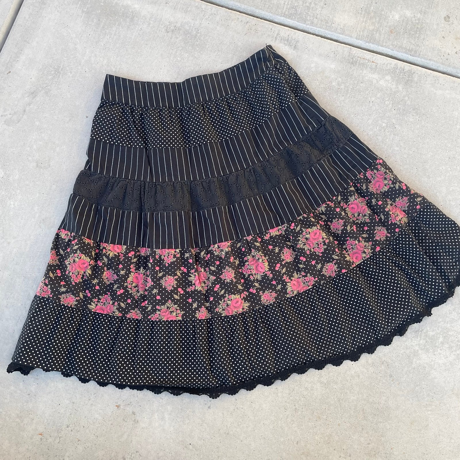 Black Floral Skirt