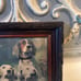 Vintage sportsman pride hunting dogs picture with antique wood frame