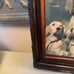 Vintage sportsman pride hunting dogs picture with antique wood frame