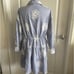 Gracia Floral Embroidered Stripped Ruffle Hem Mini Dress Blue White Sz. M