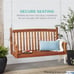 NEW 48 Wood Porch Hanging Bench Chair Furniture for Deck, 500lb Weight Capacity