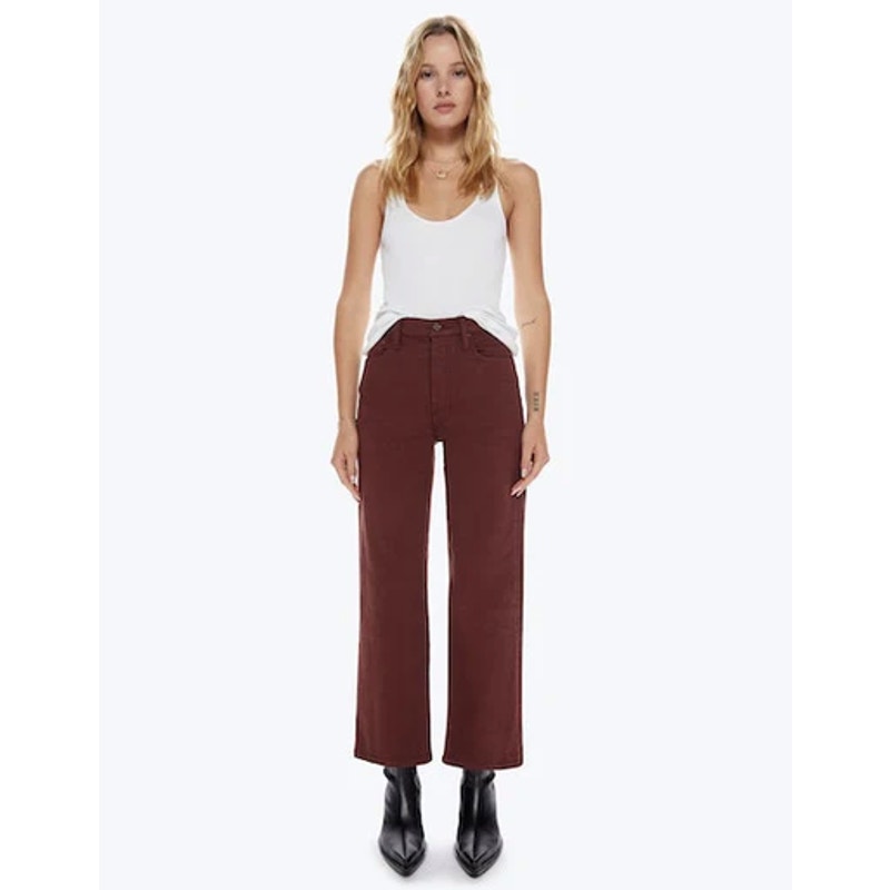 Mother The Rambler Cropped Ankle Straight Wide Leg Jean Cinnamon Play Date 26
