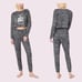 Juicy Couture Gray Leopard Cropped Top and Jogger Pajama Set
