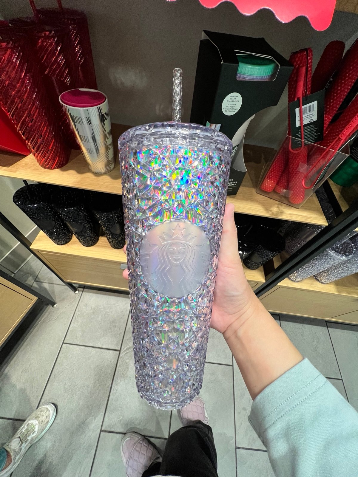 Starbucks Iridescent White Gem 24oz Tumbler Cold Cup