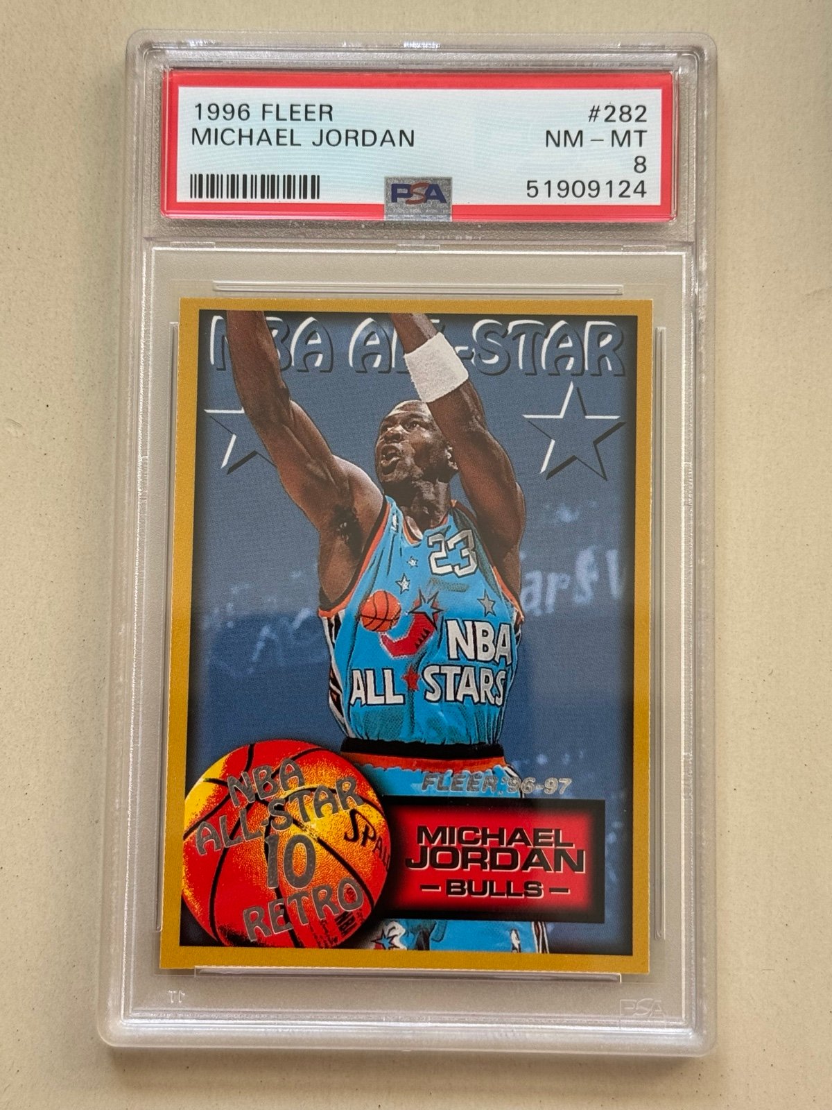 1996 Fleer Michael Jordan #282 PSA 8 Chicago Bulls