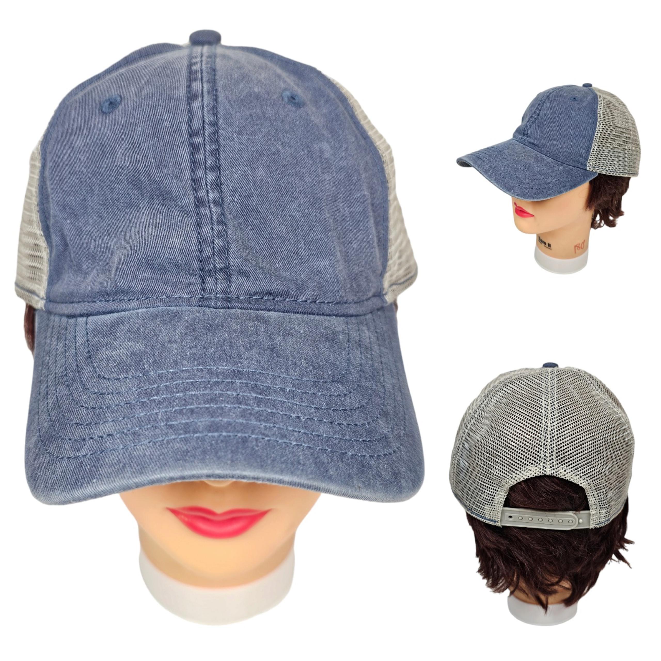George Men's Pigment Blue Blank Cotton Hat Snapback Baseball Cap EUC Casual Dad