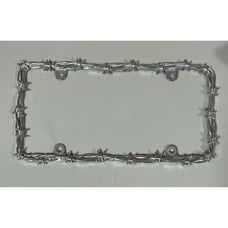 Silver Chrome Metal Barbed Wire License Plate Frame Cover for Cars Truck Auto ⛓️