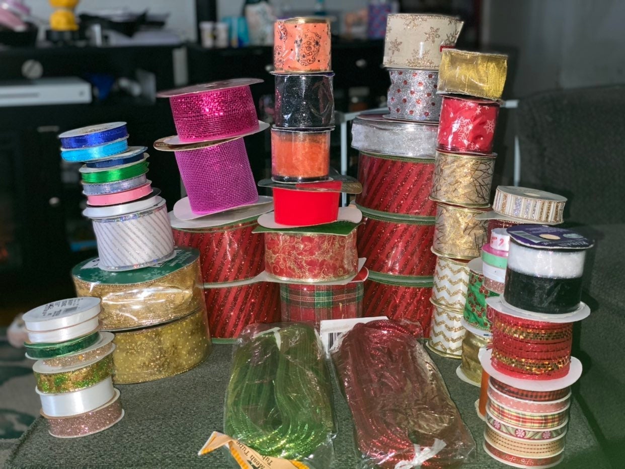 Huge ribbon lot 68 spools and more!