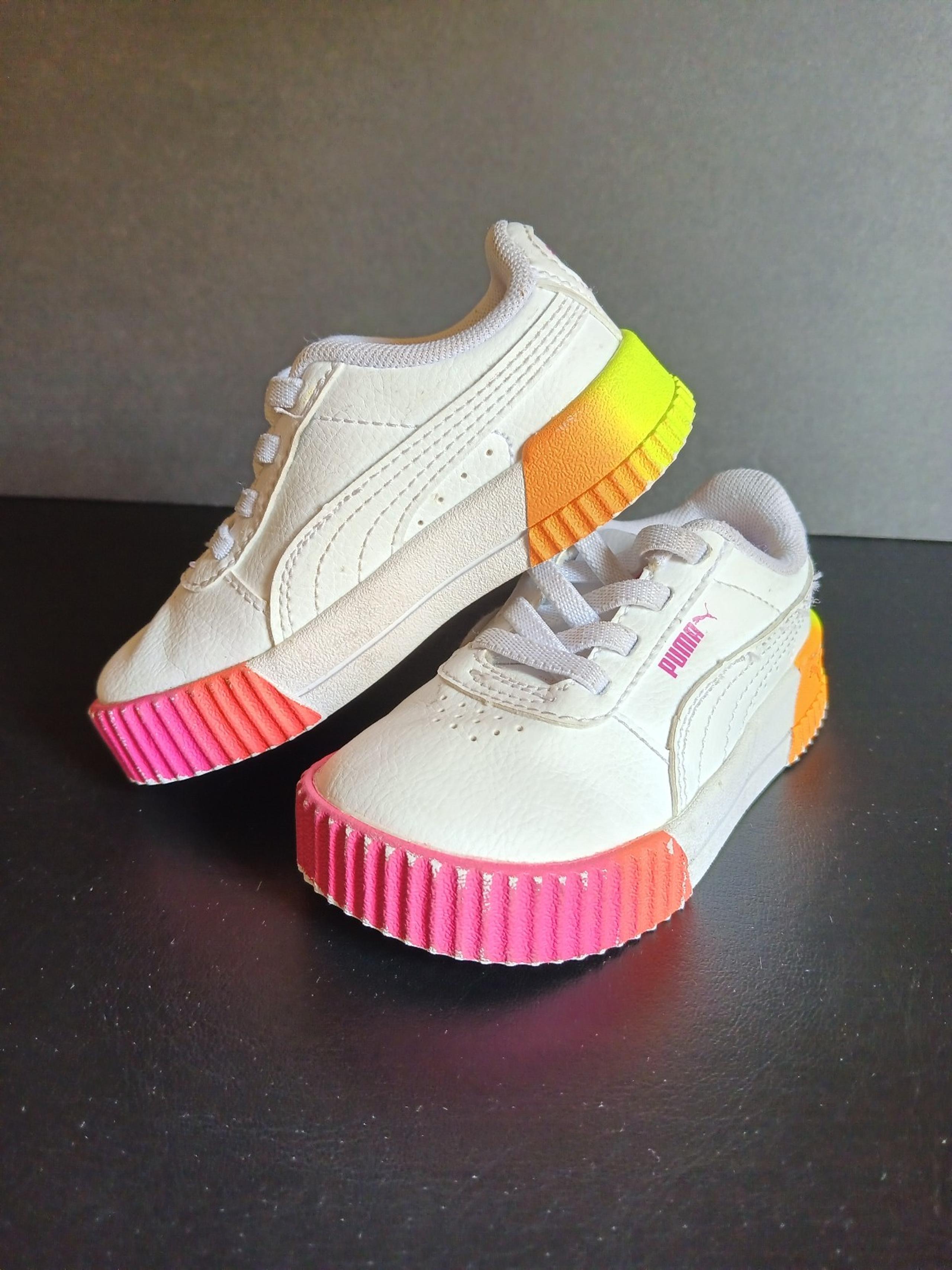 PUMA Carina Neon Fade White / Multicolor Toddler Girls Shoes Size 6