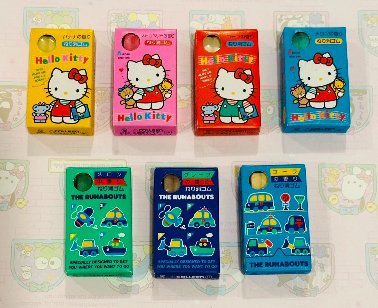New✨1989 Vintage Sanrio Hello Kitty & Runnabouts Puddy Eraser Bundle!
