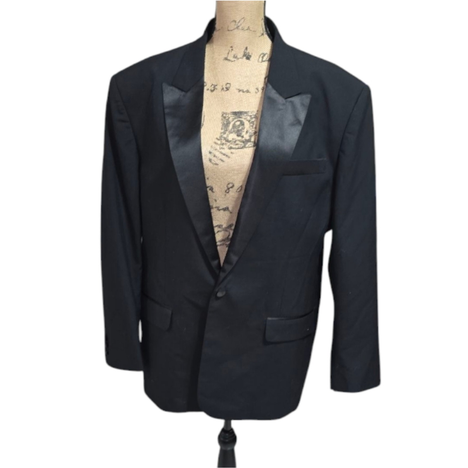 El Palacio Del Traje Italian Vintage Men's Black Wool Tuxedo Blazer Men's Sz 44