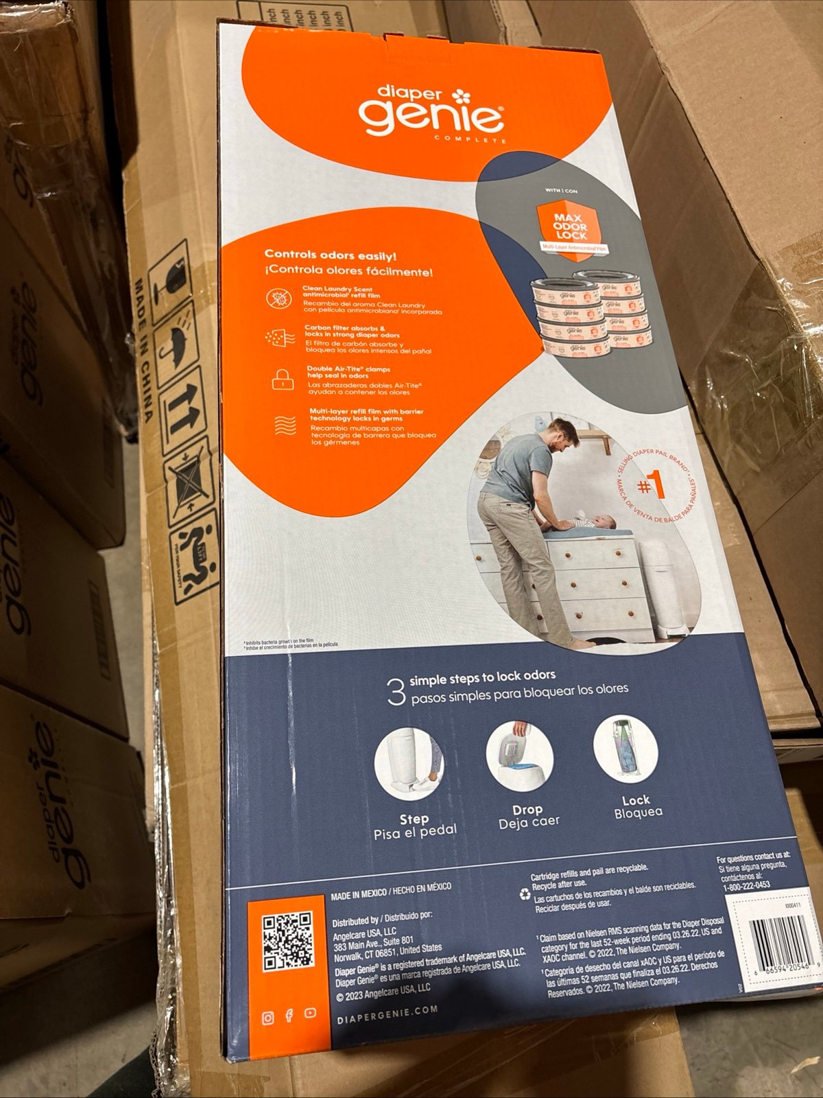 Complete Diaper Pail Gift Set with 8 Refill Bags & Carbon Filter