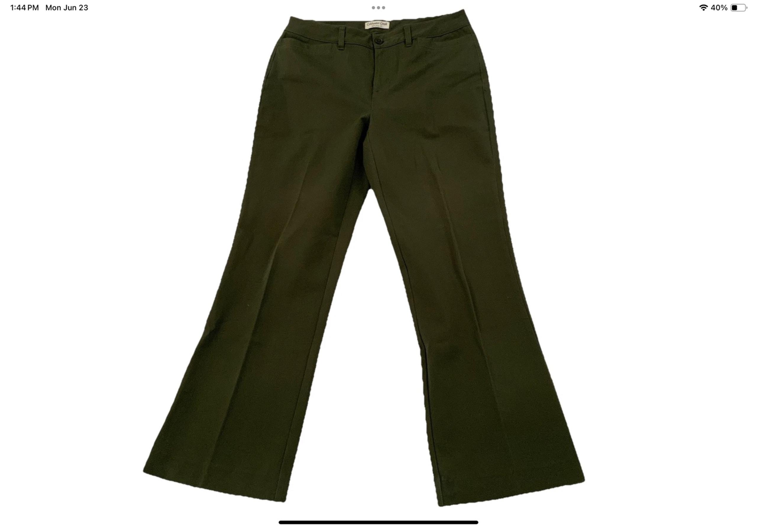 Coldwater Creek Dress Pants Sz 8 Natural Fit Straight Leg Green New Without Tags