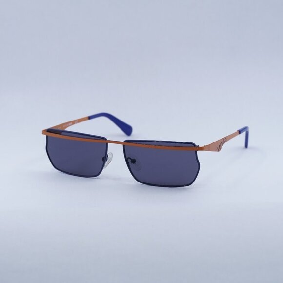 New Guess GU8208 42A Sunglasses - Shiny Orange Frame, Smoke Lenses
