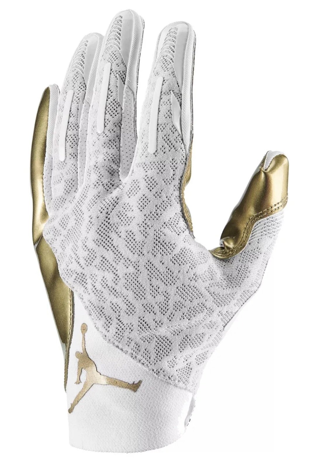 Nike Air Jordan Vapor Knit 4.0 Football Receiver Gloves White Gold Men’s Medium