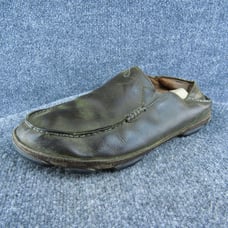 Olukai Moloa Men Slip-On Shoes Brown Leather Slip On Size 9 Medium