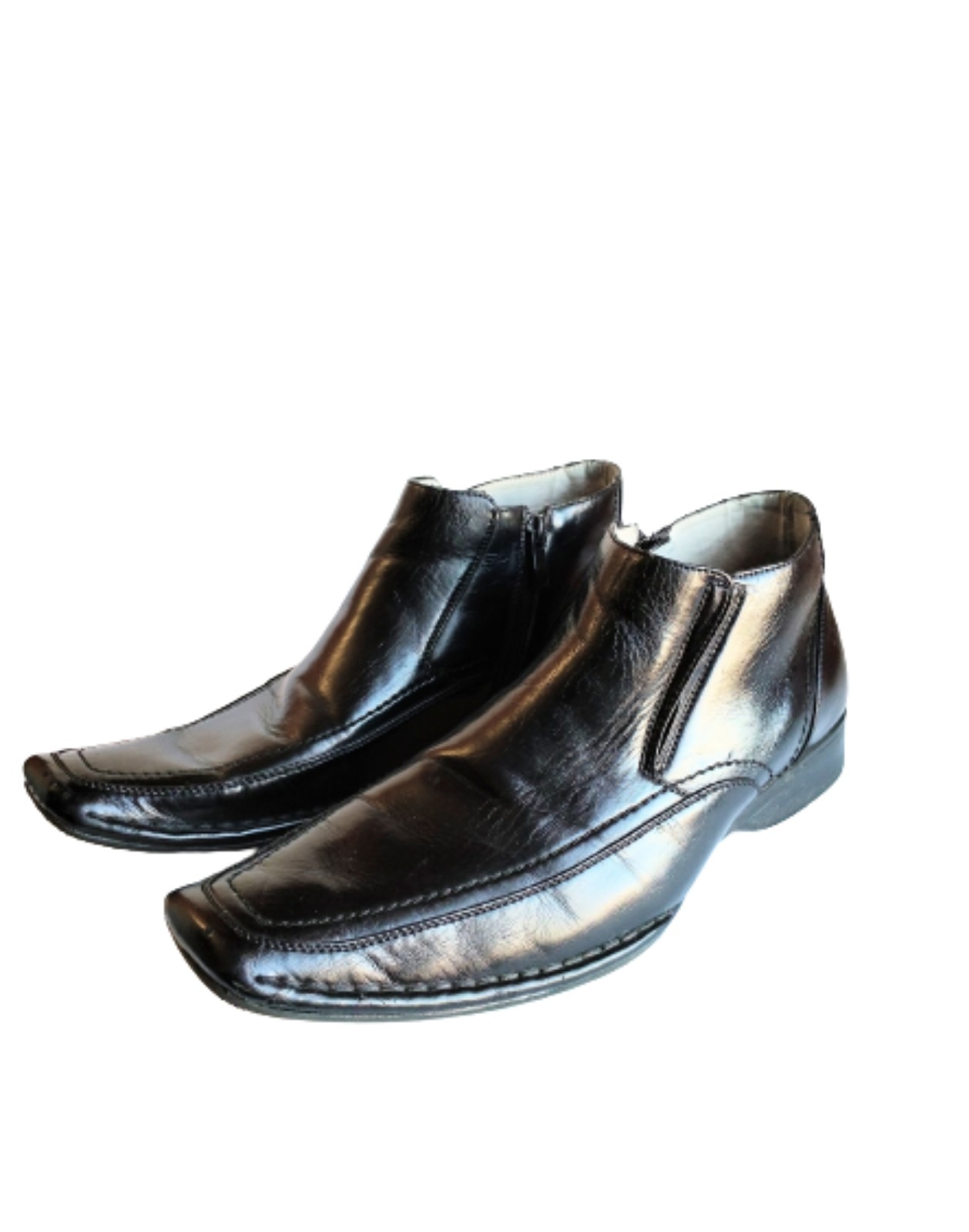 Steve Madden Men's Rhode Black Leather Zip Up Dress Boots Size 10.5.
