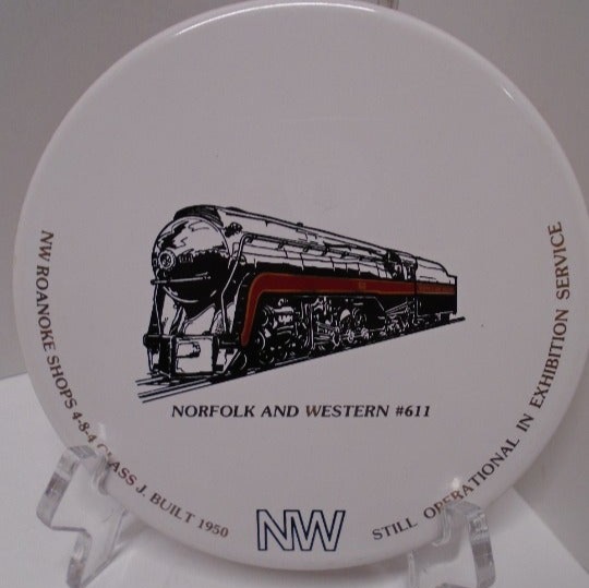VTG Norfolk & Western #611 Train Built 1950 Cork Backed Trivet or Wall Hanging